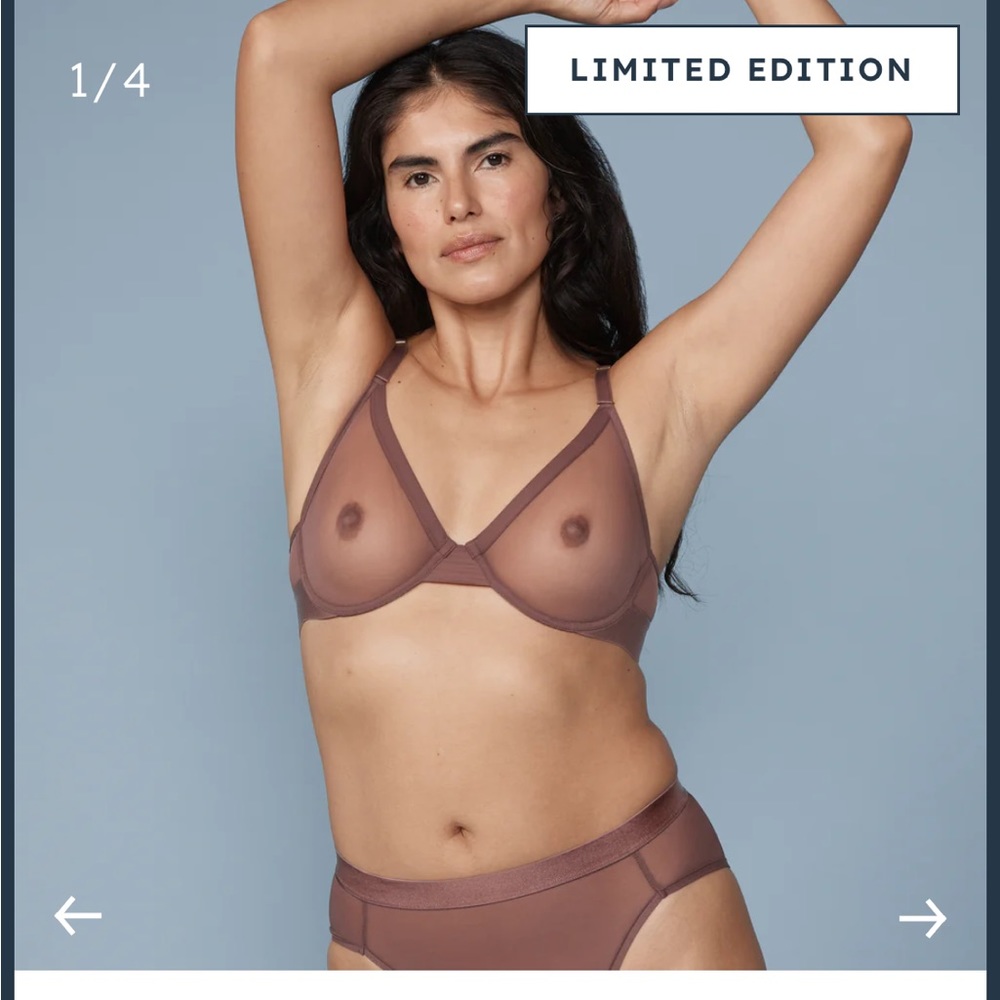 Mesh plunge Harper Wild bra 38b in color Plume NWT never worn